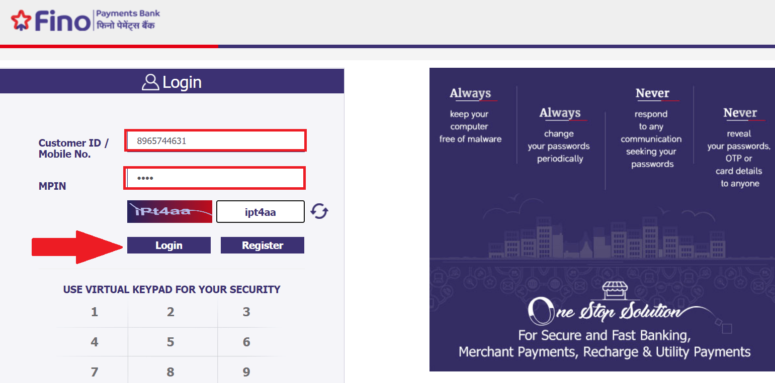 Fino Payment Bank Login 